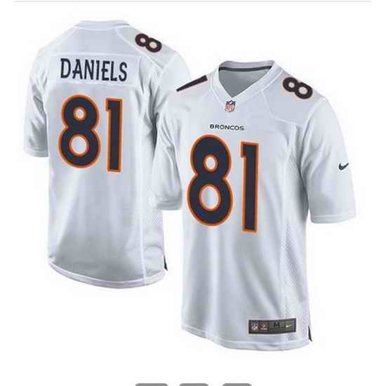 Nike Broncos #81 Owen Daniels White Mens Stitched NFL Game Event Jersey